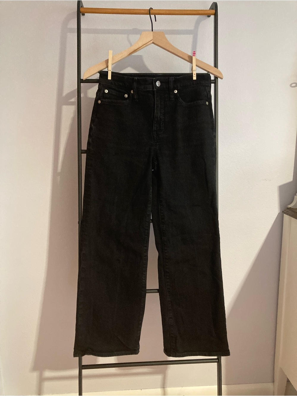 J. Crew Black Slim Wide-Leg Jeans 25